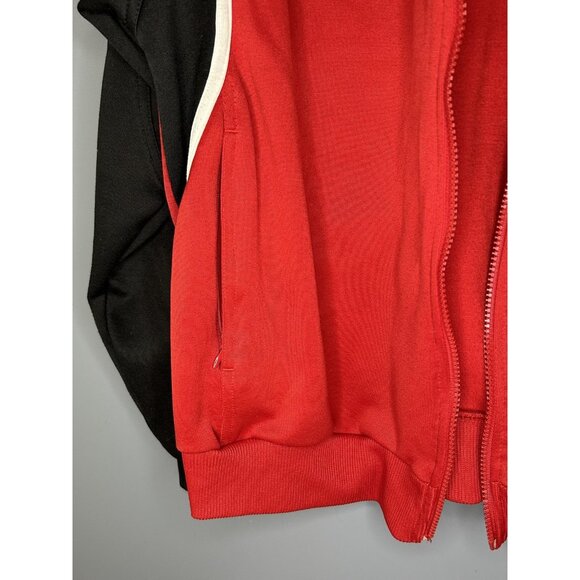 SSC Track Jacket Mens Medium Red Black Soccer Vintage Adidas Full Zip Pockets 14 - Picture 5 of 12